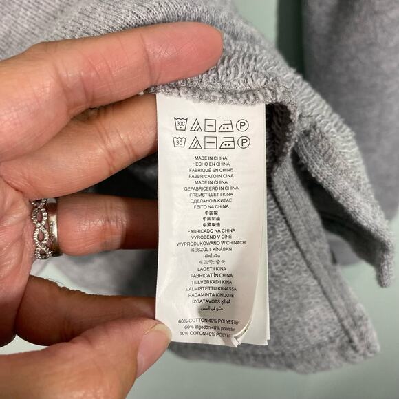 Michael Kors Women's Grey Lightweight Rhinestone "MK" Hoodie Size XS - Picture 6 of 10